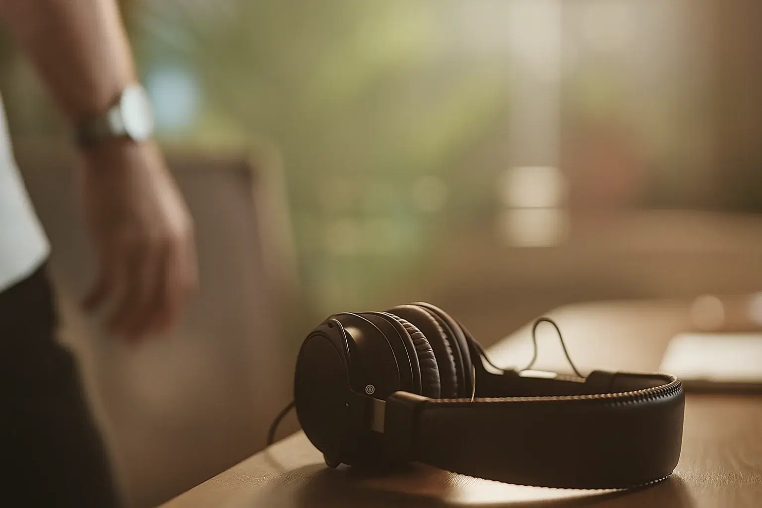 Headphones on desk